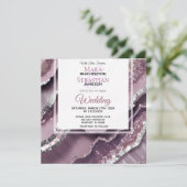 *~* QR MAUVE Silver AGATE AR66 UAWG Wedding Einladung (Stehend Vorderseite)