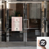 QR Menü Stunden Cupcake Bäckerei Rose Gold Glitzer Fensteraufkleber (Büro Tür)