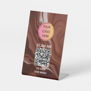 QR-Menü-Zeichen für Schokolade Sockelschild