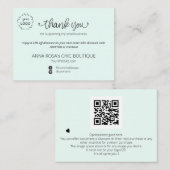 *~* QR Minimal einfach Dankeschön Branding Logo En Begleitkarte (Vorne/Hinten)