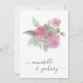 *~* QR MINIMAL UAWG AR12 Rose Bouquet Wedding Invi Einladung (Vorderseite)