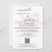*~* QR MINIMAL UAWG AR12 Rose Bouquet Wedding Invi Einladung (Rückseite)
