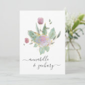 *~* QR MINIMAL UAWG Rose Bud Bouquet AR12 Wedding Einladung (Stehend Vorderseite)