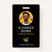 QR-Mitarbeiter-ID für das Foto cooles Schwarzes Lo Ausweis (Vorderseite)