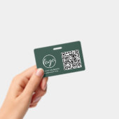 QR-Mitarbeiter-ID für einfachen Waldgrüner Code Ausweis (Handheld)