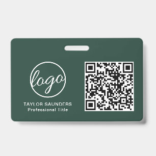 QR-Mitarbeiter-ID für einfachen Waldgrüner Code Ausweis