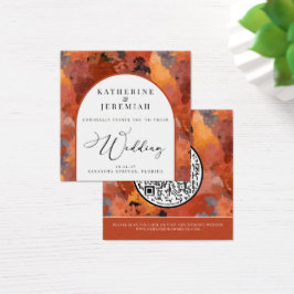 QR Modern Terracotta Arch Wedding Einladung