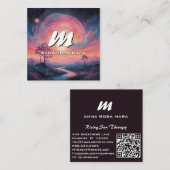 *~* QR Mountains Stream Moderne Landschaft Sun AP9 Quadratische Visitenkarte (Vorne/Hinten)