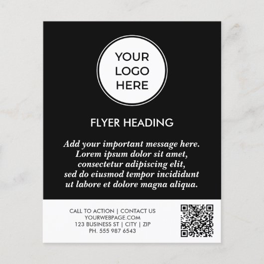 QR-Muster für berufliche Schwarze Unternehmen Flyer (Vorne)