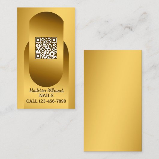 QR Nail Technischer Goldene Visitenkarte (Vorne/Hinten)