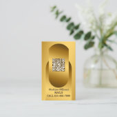 QR Nail Technischer Goldene Visitenkarte (Stehend Vorderseite)