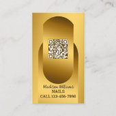 QR Nail Technischer Goldene Visitenkarte (Vorderseite)