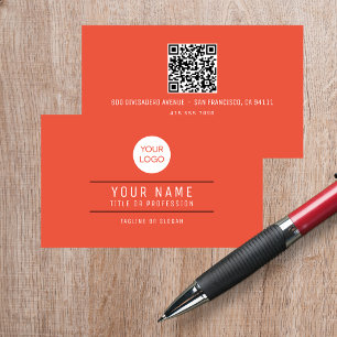 QR-Name Berufliches Logo Orange Telefonnummerkarte