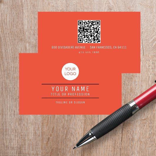 QR-Name Berufliches Logo Orange Telefonnummerkarte