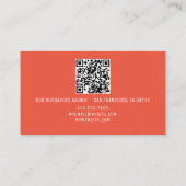 QR-Name Berufliches Logo Orange Telefonnummerkarte (Rückseite)