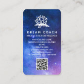 *~ QR Night Celestial Galaxy Sky Lotus Floral Visitenkarte (Rückseite)