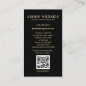 QR-Notar-Agent für das Black Gold Foto Visitenkarte (Rückseite)