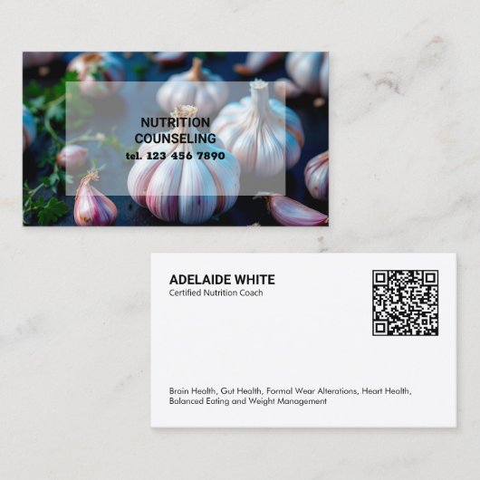 QR Nutritionist Dietin Visitenkarte (Vorne/Hinten)