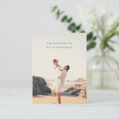 Qr ocde Foto Hochzeit speichern Sie das Datum Einl Postkarte (Stehend Vorderseite)