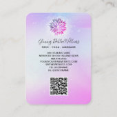 *~* QR Ombre AP2 Mandala Dahlia Pastel Blue Pink Visitenkarte (Rückseite)