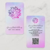 *~* QR Ombre Mandala AP2 Dahlia Pastel Blue Pink Visitenkarte (Vorne/Hinten)