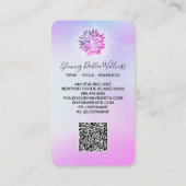 *~* QR Ombre Mandala AP2 Dahlia Pastel Blue Pink Visitenkarte (Rückseite)