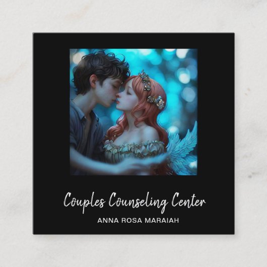 *~* QR PaarAngels Eheberatung AP55 Quadratische Visitenkarte (Vorderseite)