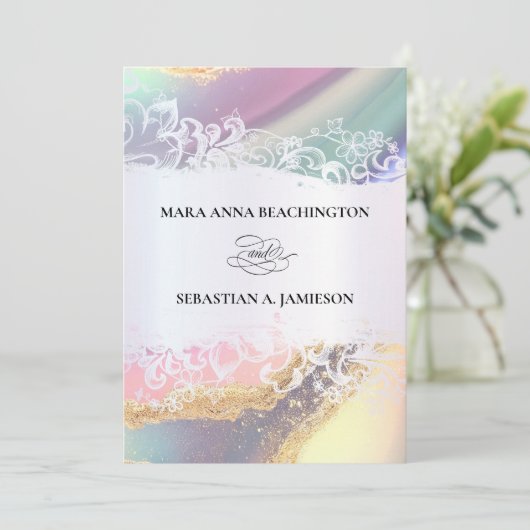 *~* QR Pastel UAWG AR2 Einladung zur Hochzeit (Stehend Vorderseite)