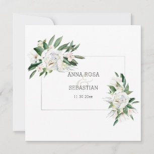 *~* QR PFINGSTROSE AR15 Floral RSVP Rahmen Hochzei Einladung
