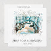 *~* QR POSITANO Italien Scroll AR20 UAWG Wedding Einladung (Vorne/Hinten)