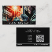 *~* QR Professionsal Electrician AP75 Foto Visitenkarte (Vorne/Hinten)