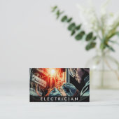 *~* QR Professionsal Electrician AP75 Foto Visitenkarte (Stehend Vorderseite)