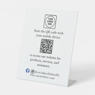 QR-Promo-Tischdisplay für Unternehmen Sockelschild