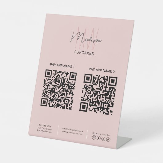 QR-Prüfung der Bäckerei zur Bezahlung des Logos fü Sockelschild (Vorderseite)