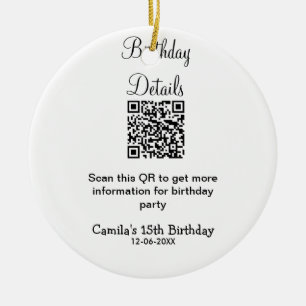 QR-Prüfung Geburtstagsparty Details zum modernen 1 Keramik Ornament
