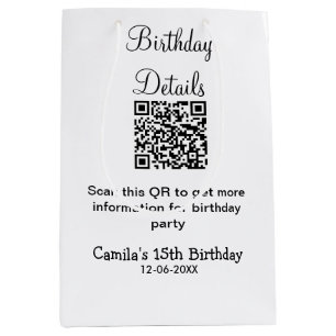 QR-Prüfung Geburtstagsparty Details zum modernen 1 Mittlere Geschenktüte