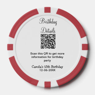 QR-Prüfung Geburtstagsparty Details zum modernen 1 Pokerchips
