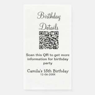 QR-Prüfung Geburtstagsparty Details zum modernen 1 Serviette
