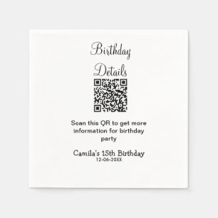 QR-Prüfung Geburtstagsparty Details zum modernen 1 Serviette