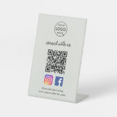 QR-Prüfung zur Verbindung | Instagram Facebook Gra Sockelschild (Vorderseite)