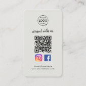 QR-Prüfung zur Verbindung | Instagram Facebook Gra Visitenkarte (Vorderseite)