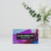 *~* QR Rainbow Glitzer Glitz Glam Luxury Beauty Visitenkarte (Stehend Vorderseite)