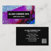 *~* QR Rainbow Glitzer Glitz Glam Luxury Beauty Visitenkarte (Vorne/Hinten)