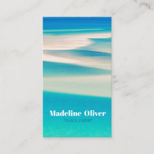 QR Reisen Business Ocean Beach Aqua Blue Visitenkarte