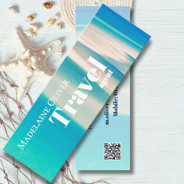 QR Reisen Business Ocean Beach Sea Modernes Blau Mini Visitenkarte