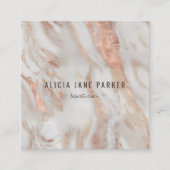 QR-Rose Goldmarmor elegant beruflich Quadratische Visitenkarte (Vorderseite)