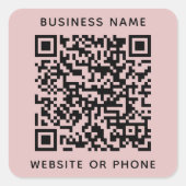 QR-Round-Business Quadratischer Aufkleber (Vorderseite)