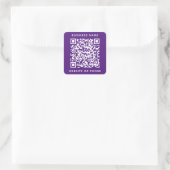 QR-Round-Business Quadratischer Aufkleber (Tasche)