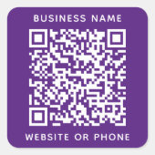 QR-Round-Business Quadratischer Aufkleber (Vorderseite)