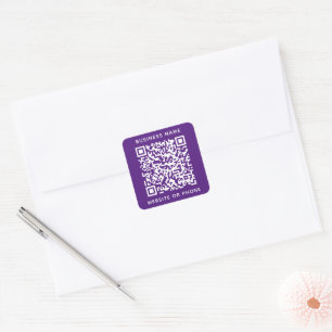 QR-Round-Business Quadratischer Aufkleber